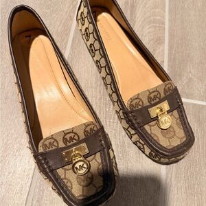 Michael Kors Monogram Brown Loafers
